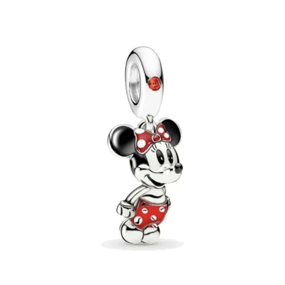 Mickey Mouse Minnie Mouse Sterling Silver Charm Beads for Bracelets