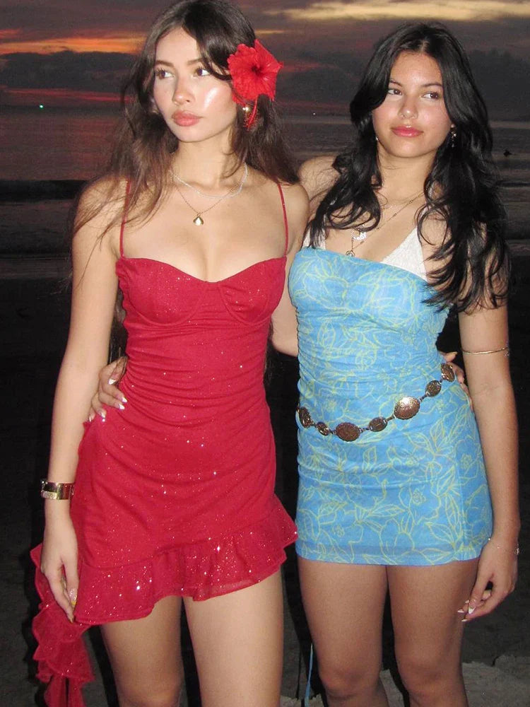 Sequin Bodycon Dress With Tassel Detailing For Beach