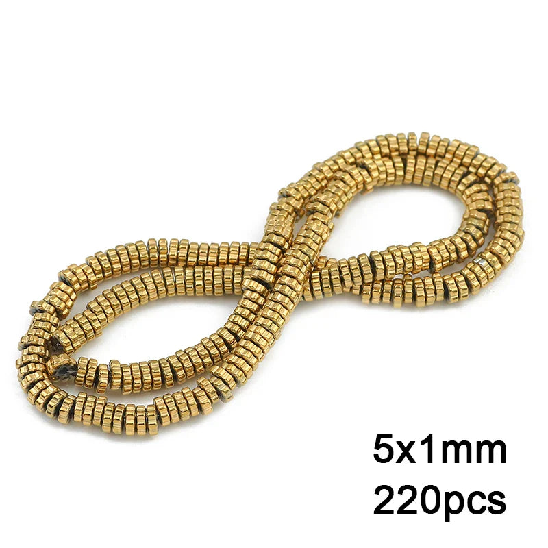 Hematite Natural Stone Gold Plated Loose Beads for DIY Jewelry Making - Star and Heart Shapes