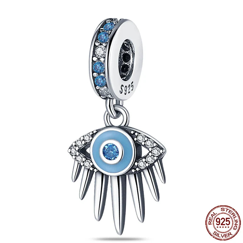 925 Silver Devil's Eye Charms Beads for Women DIY Jewelry Making