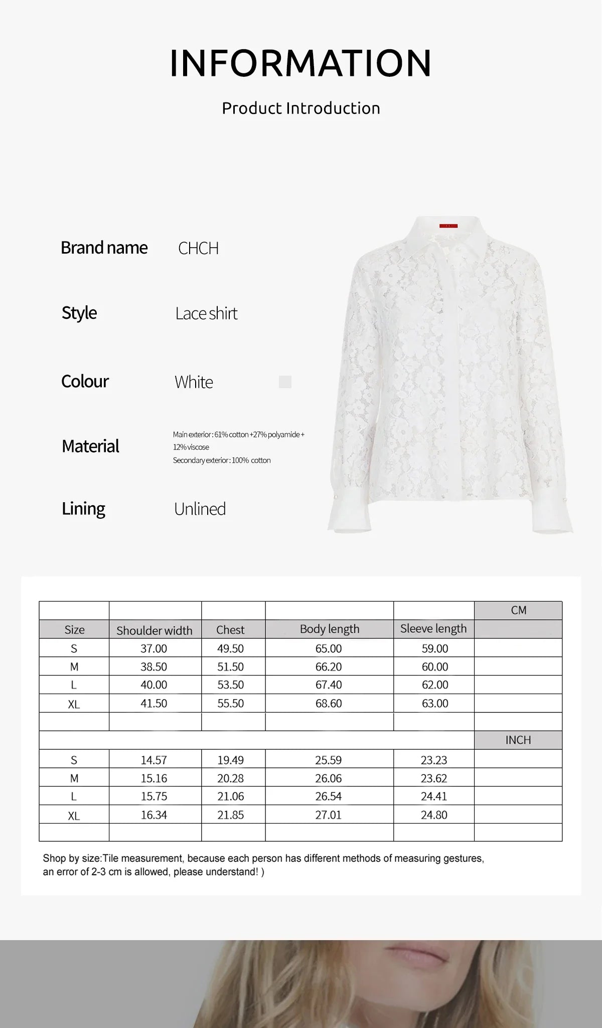 Elegant Women Blouse Lace Hollow Out V Neck Button Down Office Shirt Spring Fashion Top