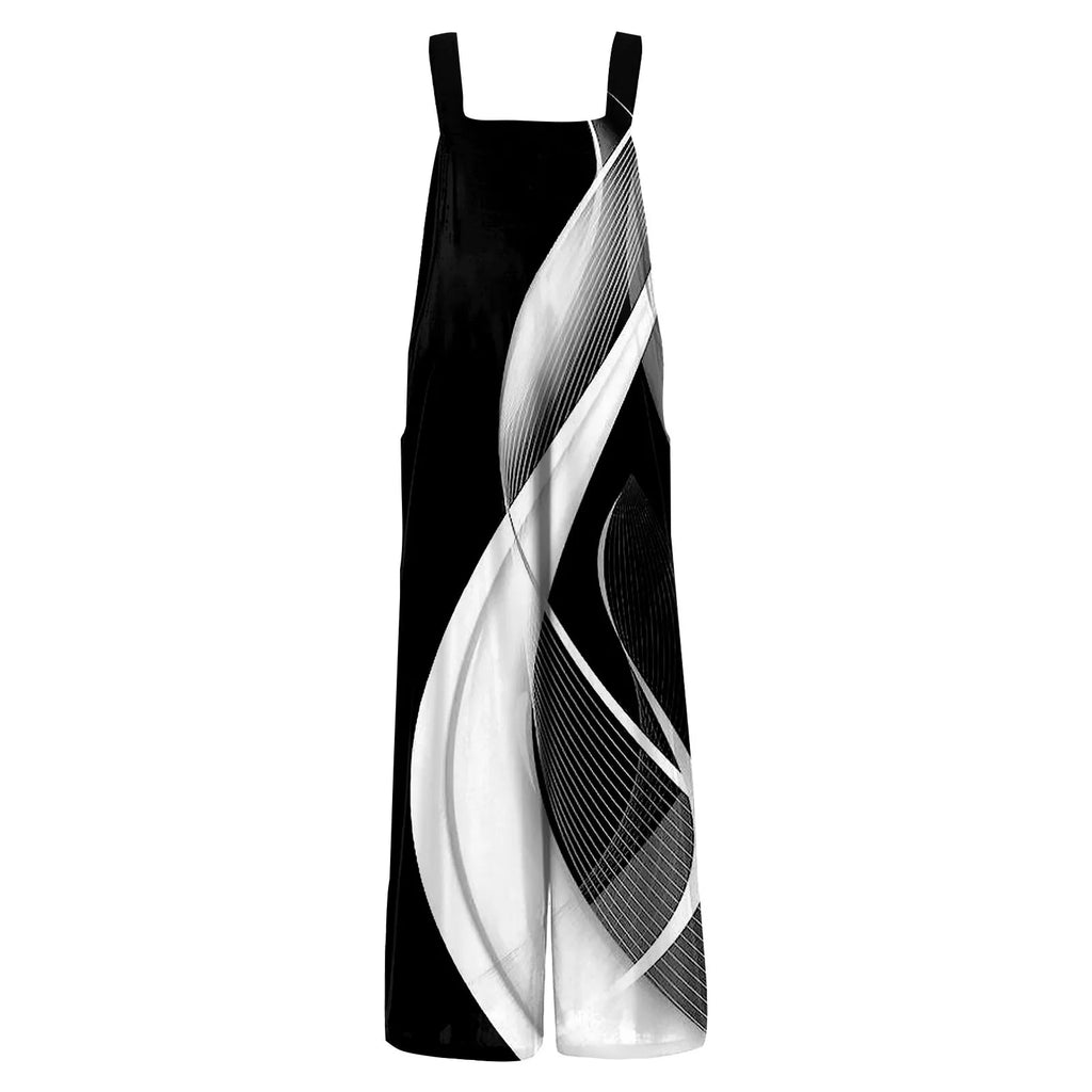 Women Casual Loose Cotton Linen Jumpsuit Adjustable Straps Sleeveless Summer Overalls Cute Comfy Rompers with Functional Pockets