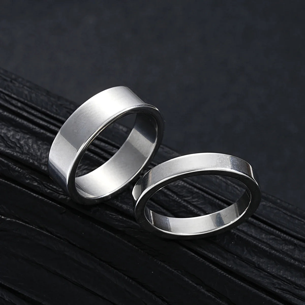 Simple Stainless Steel Jewelry Set for Men and Women Unisex Punk Vintage Ring Necklace and Bracelet Gift