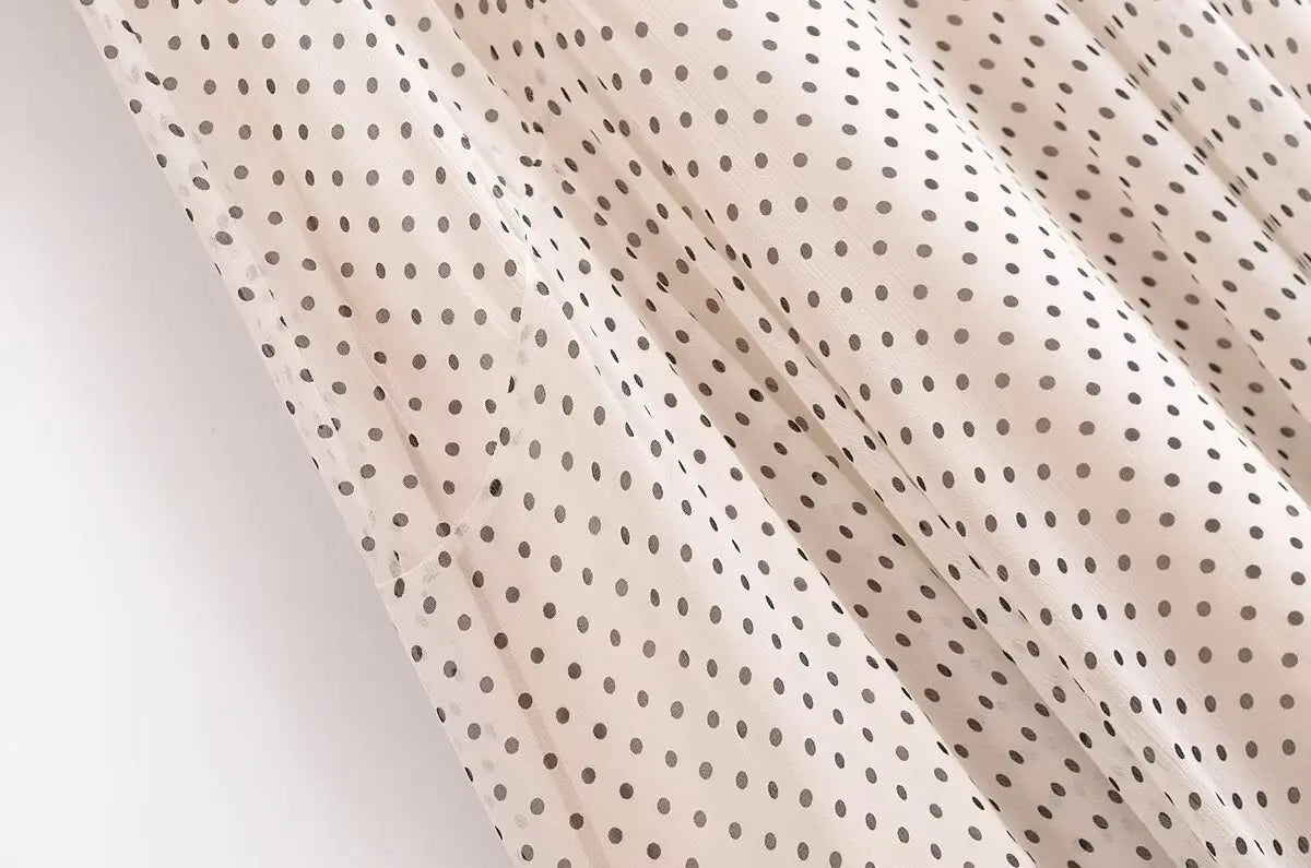 Polka Dot Halter Neck Midi Dress For Women Casual Chic