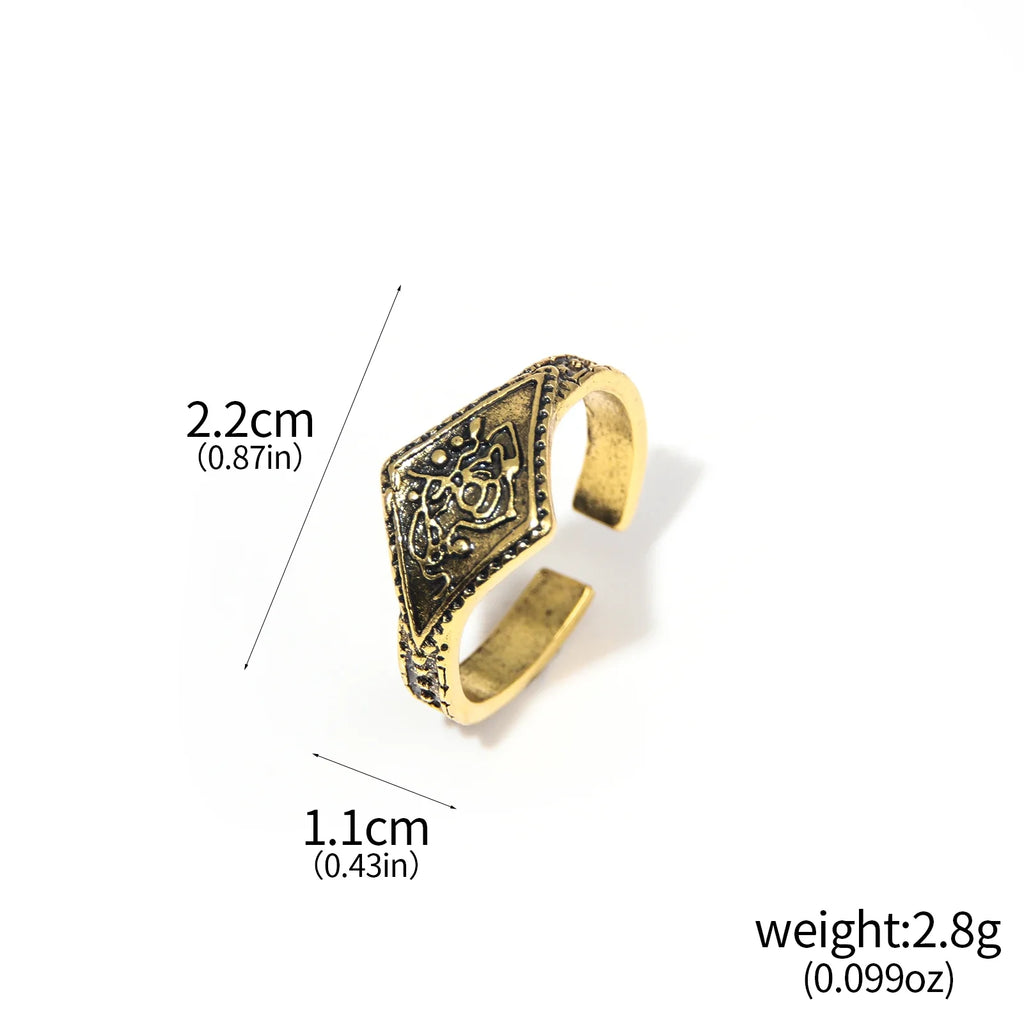 Dark Souls Adjustable Gemstone Ring Chrysanthemum Design for Cosplay Jewelry Accessories