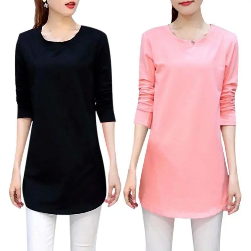 Women Slim Fit Long Sleeve Casual Blouse in Solid Colors