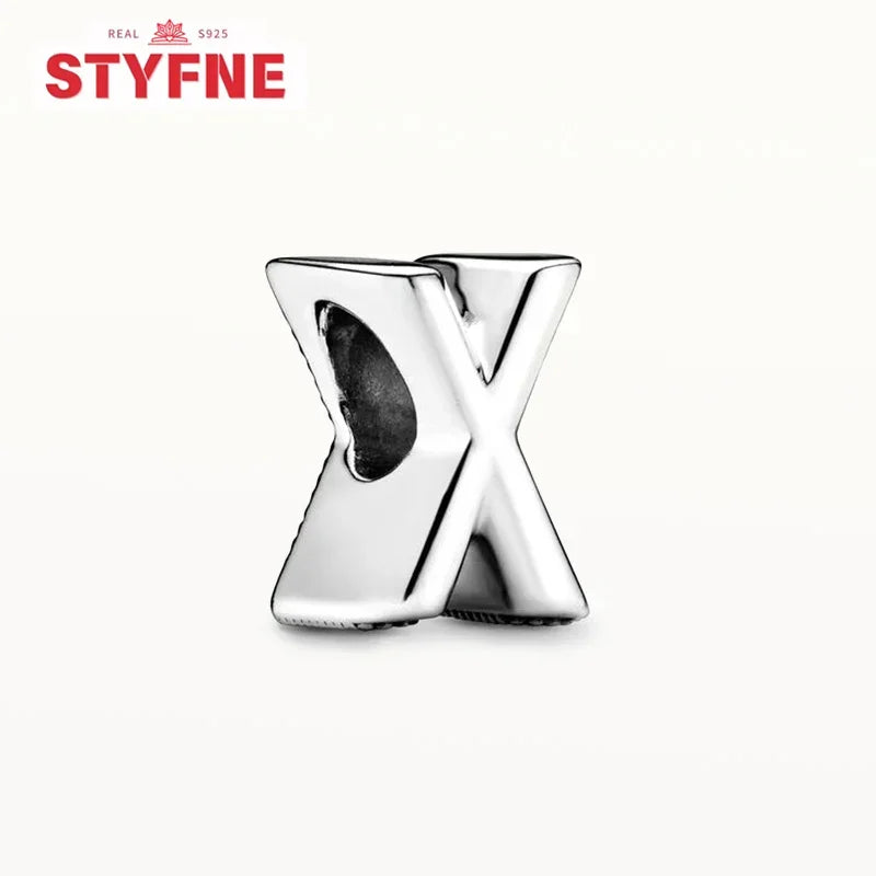 Silver 925 Alphabet Charm Beads A-Z for DIY Jewelry and Bracelet Making Gifts for Women