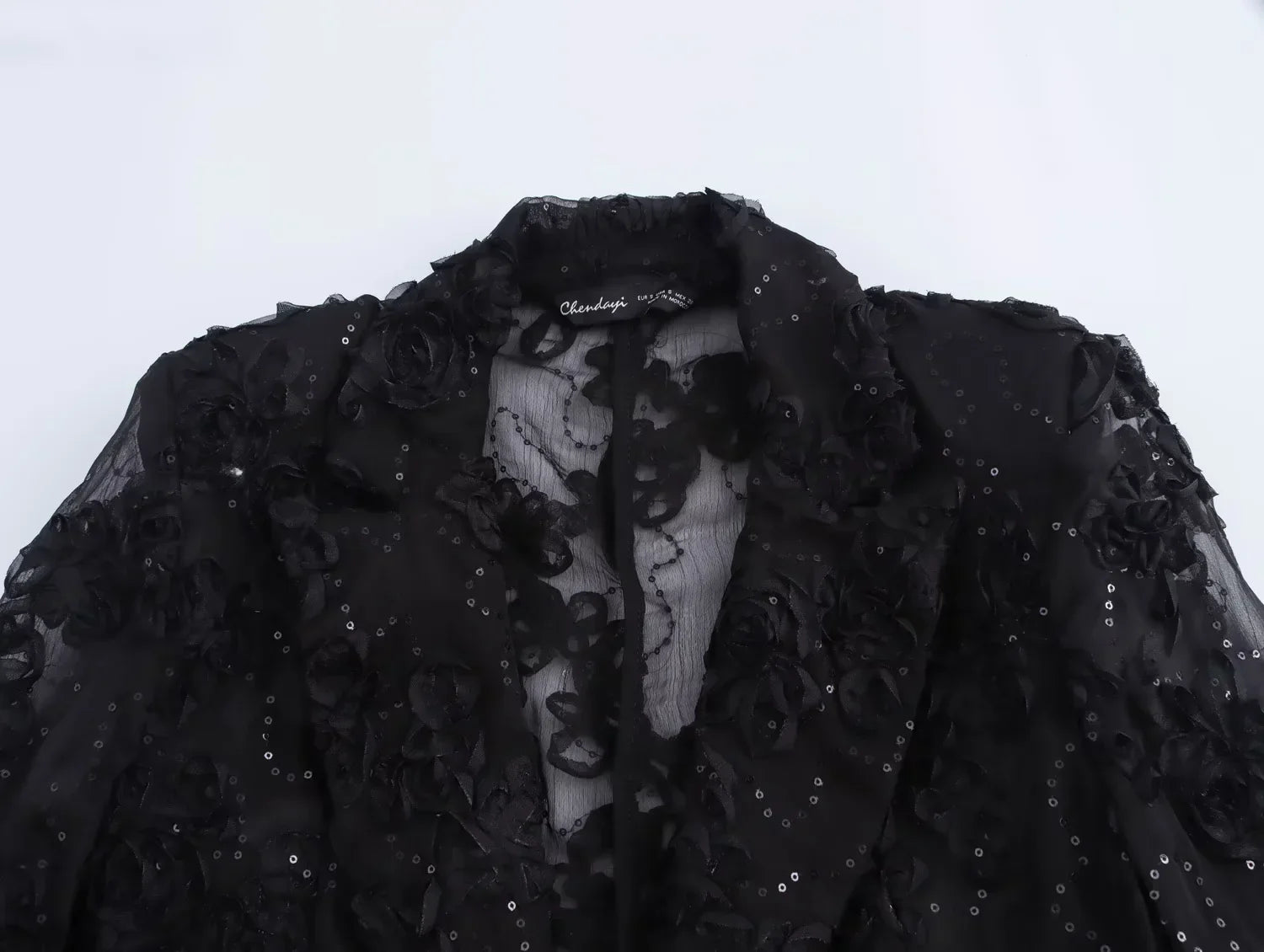 Sequin Two Piece Set For Women With Blazer Coat Elegant