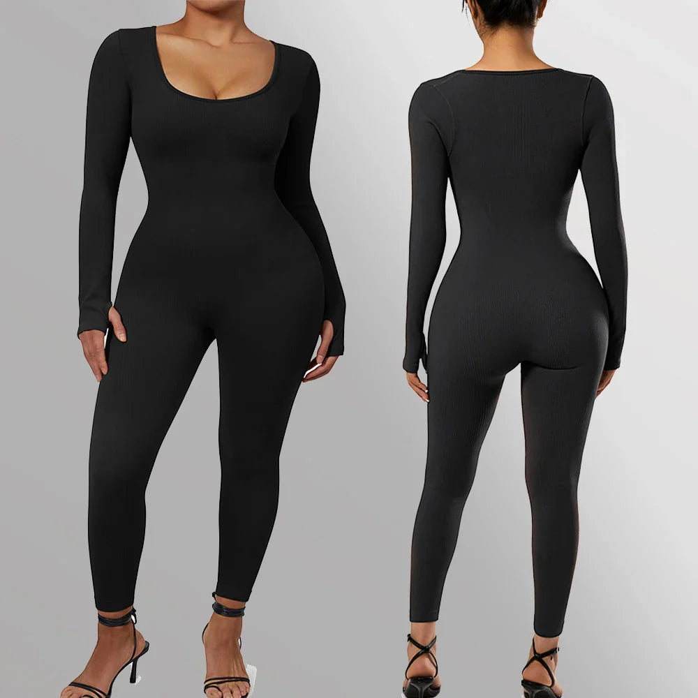 Bodycon Slim Fit Zipper Jumpsuit for Women Casual Brown Fitness Romper Streetwear Playsuit Overall