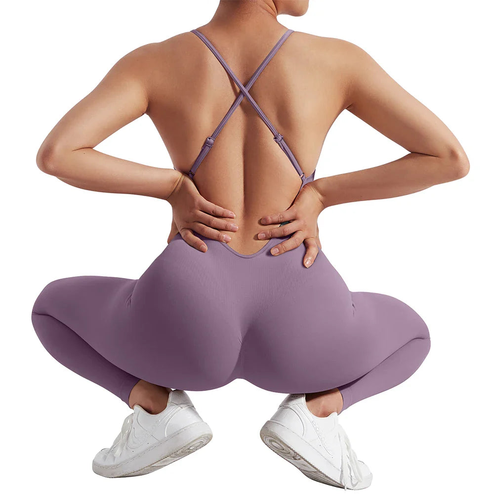 Solid Sexy Sleeveless Jumpsuit for Women Summer Backless Bodycon Romper Casual Playsuit Trendy Sportswear Streetwear