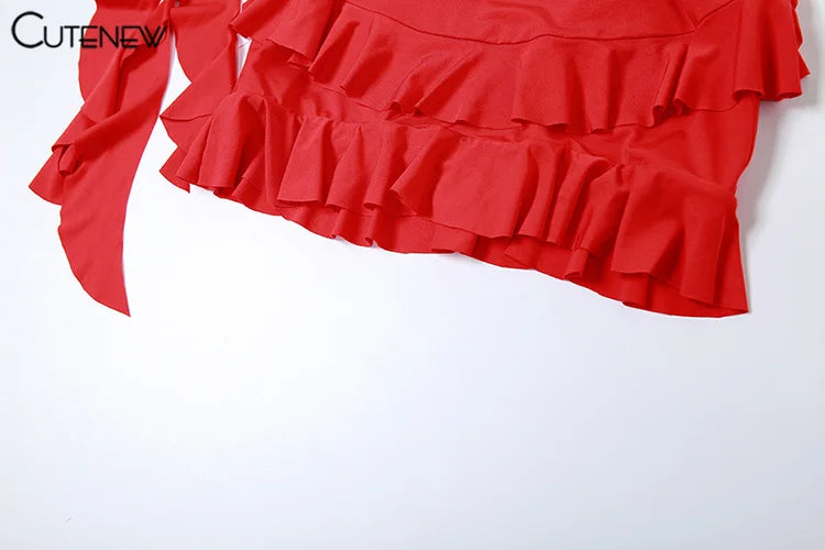 Women's Halter Lace-Up Two-Piece Set with Spaghetti Strap Camisole and Slim Fit Mini Skirt Stylish Streetwear Dress Suit