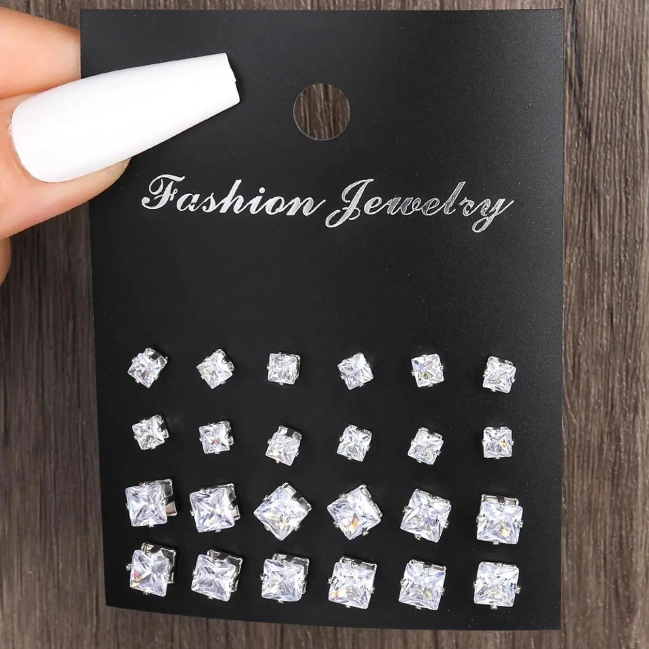 12 Pairs Minimalist Cubic Zirconia Sparkly Earrings for Everyday Wear and Special Occasions