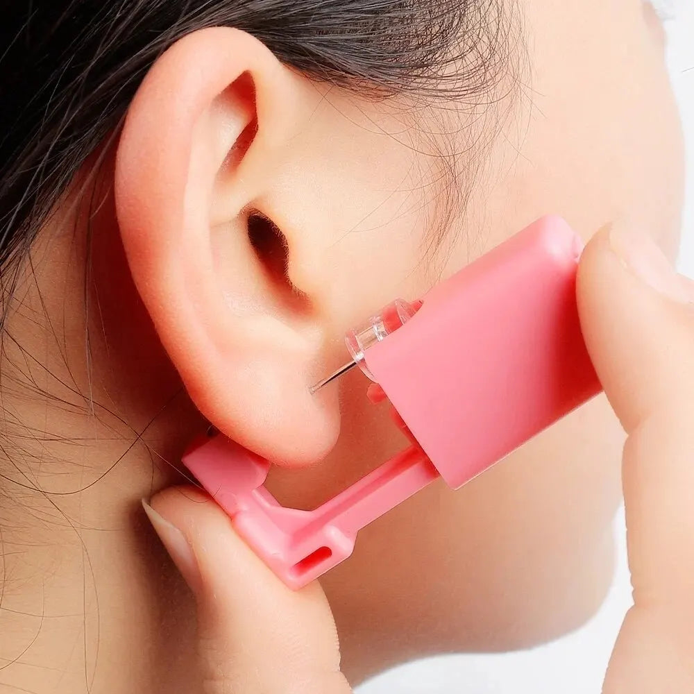 Disposable Ear Piercing Tool Kit with Safe Painless Sterile Puncture Gun for Earrings and Nose Rings