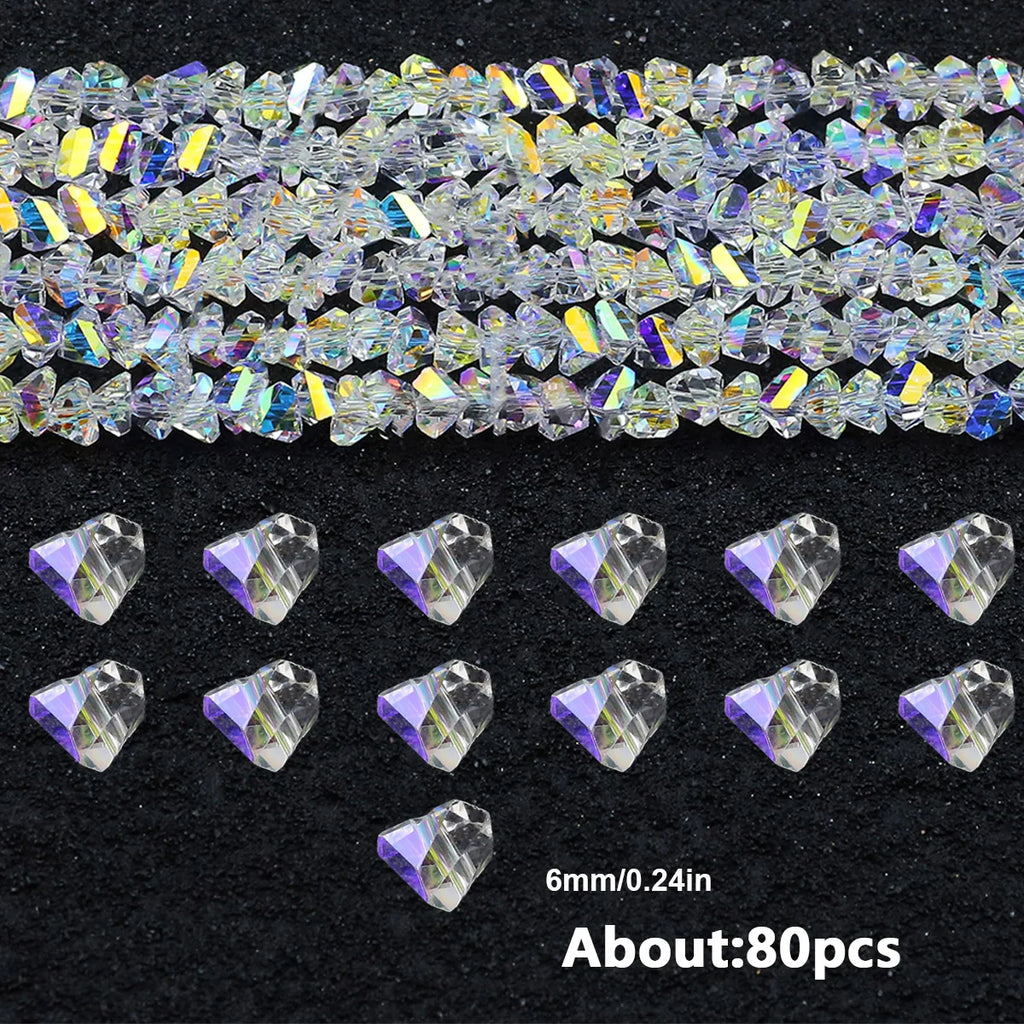 Austrian Crystal Transparent AB Glass Beads for DIY Jewelry Making in 3mm, 4mm, 6mm, 8mm Sizes