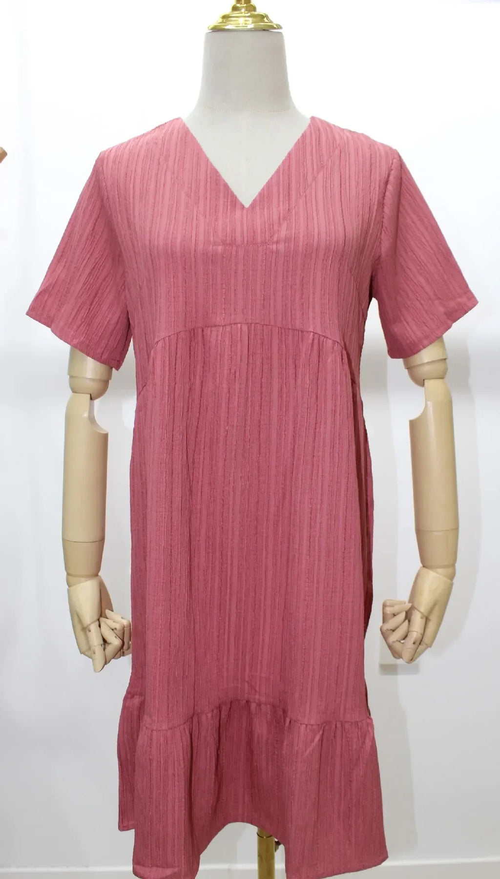 Breathable Green Summer Dress For Women Slim Fit V Neck