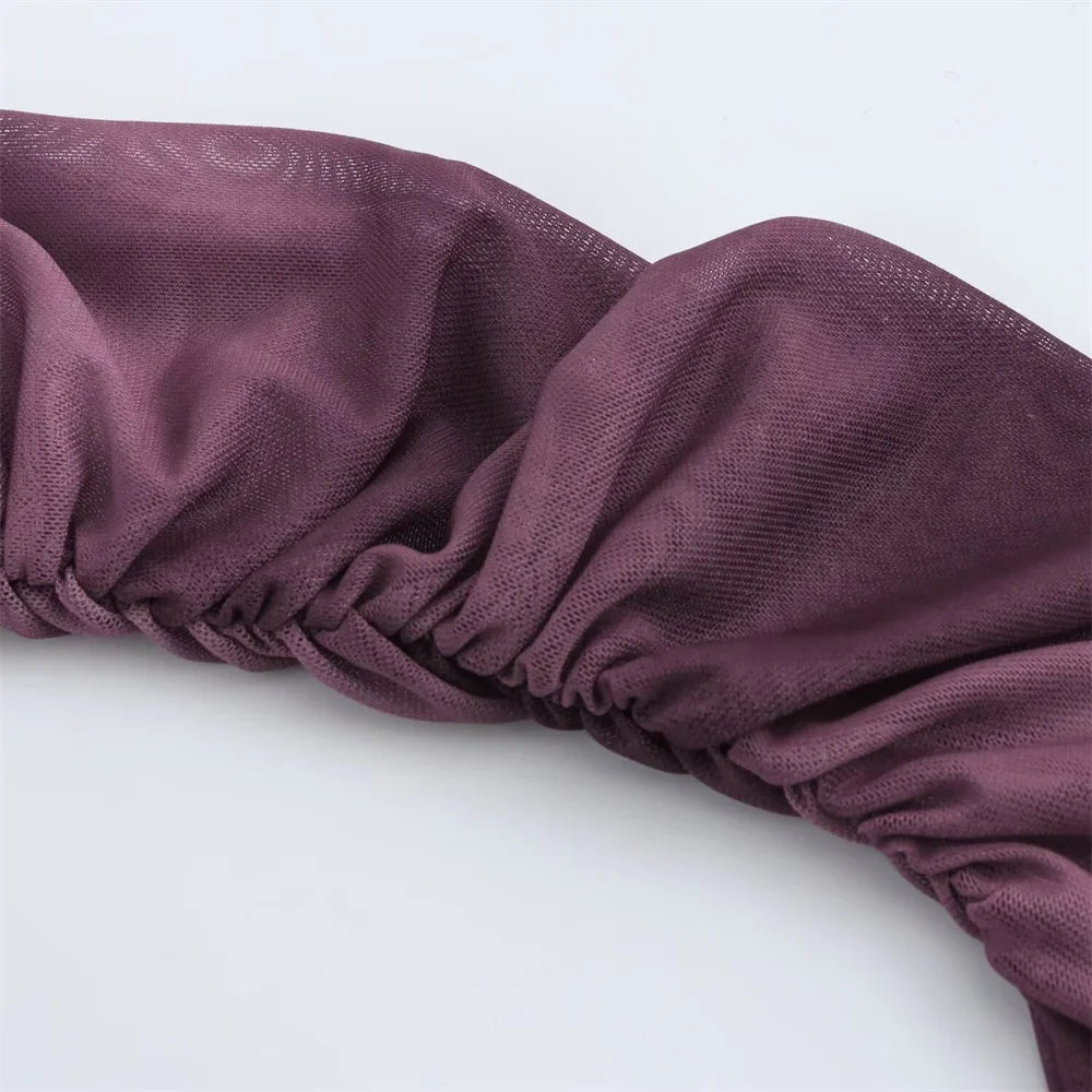 Long Sleeve Polka Dot Maxi Dress With Ruched Details