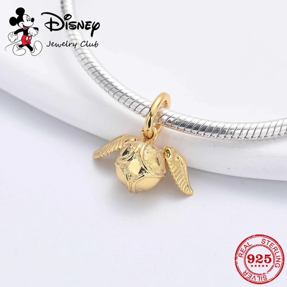 925 Sterling Silver Hat Flower Fairy Charm Bead for DIY Jewelry Bracelets and Pendants
