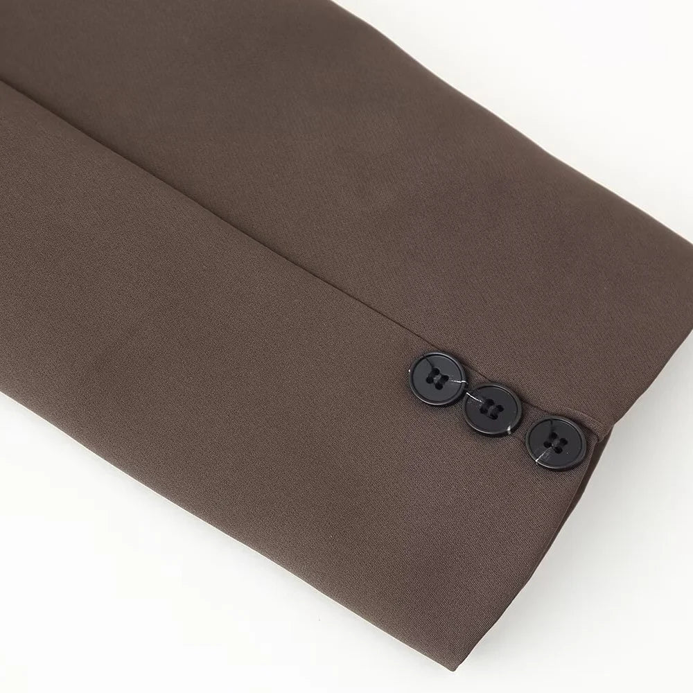 Elegant Women's Casual Suit Jacket and Pants Set with Belt for Stylish Office and Leisure Wear