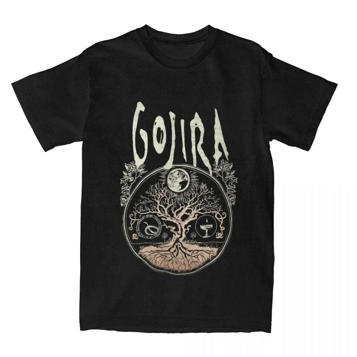 Women's Gojiras Rock Band Vintage Short Sleeve T Shirt with Round Collar
