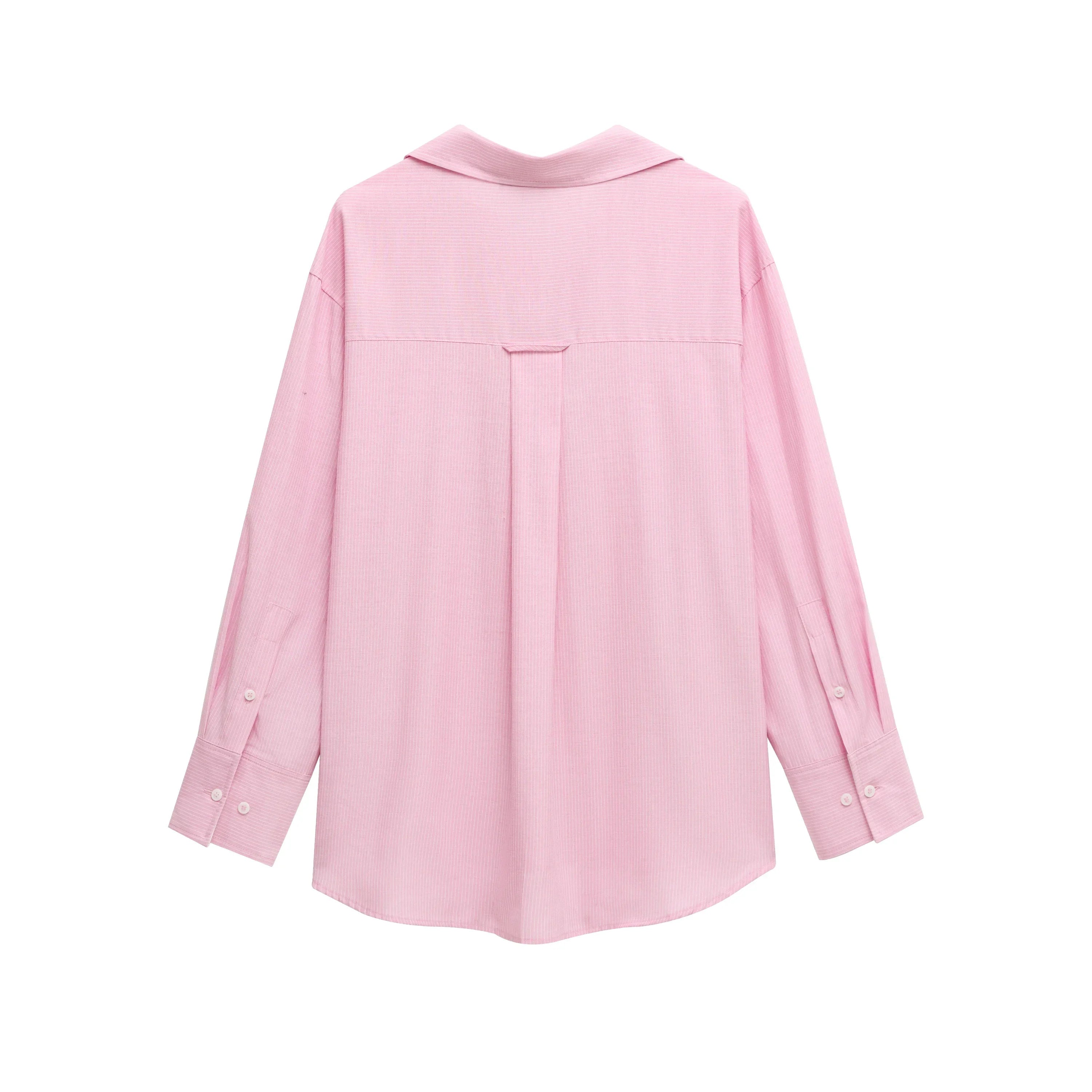 Women's Button Up Long Sleeve Shirt Blouse Casual Streetwear Top for Spring and Summer