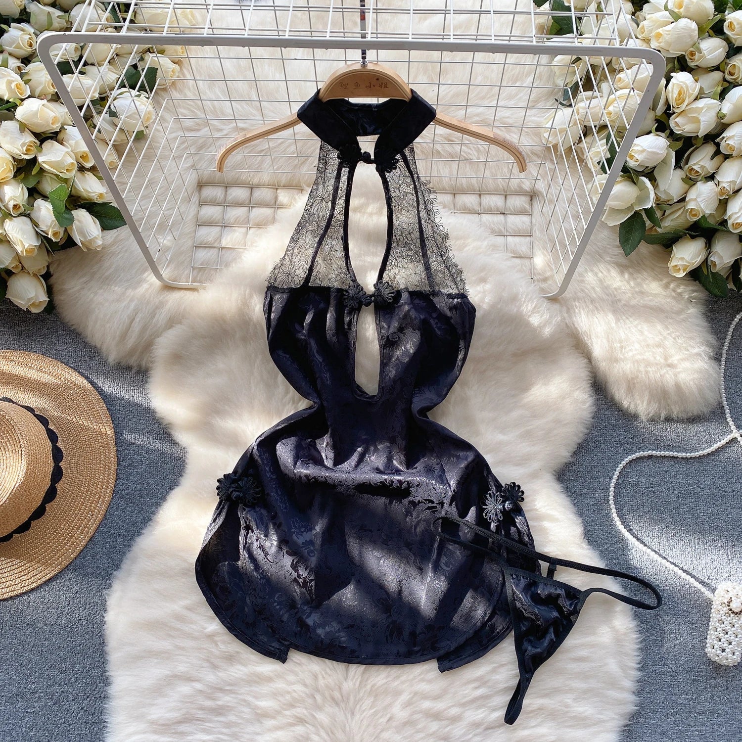 Sexy Anime Cosplay Qipao Bodysuit Nightgown Lingerie