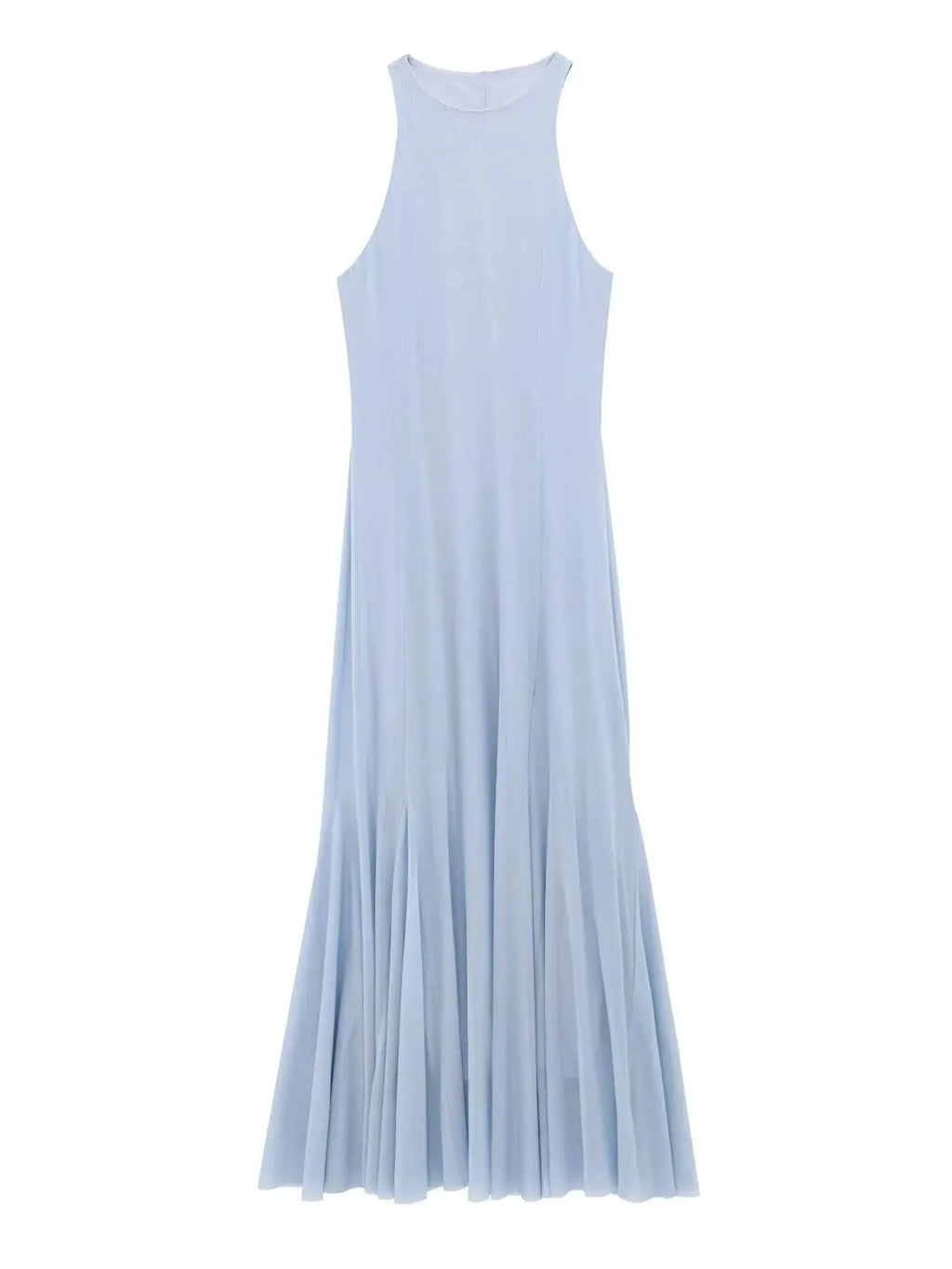 Halter Neck Sleeveless Bodycon Maxi Dress With Side Slit