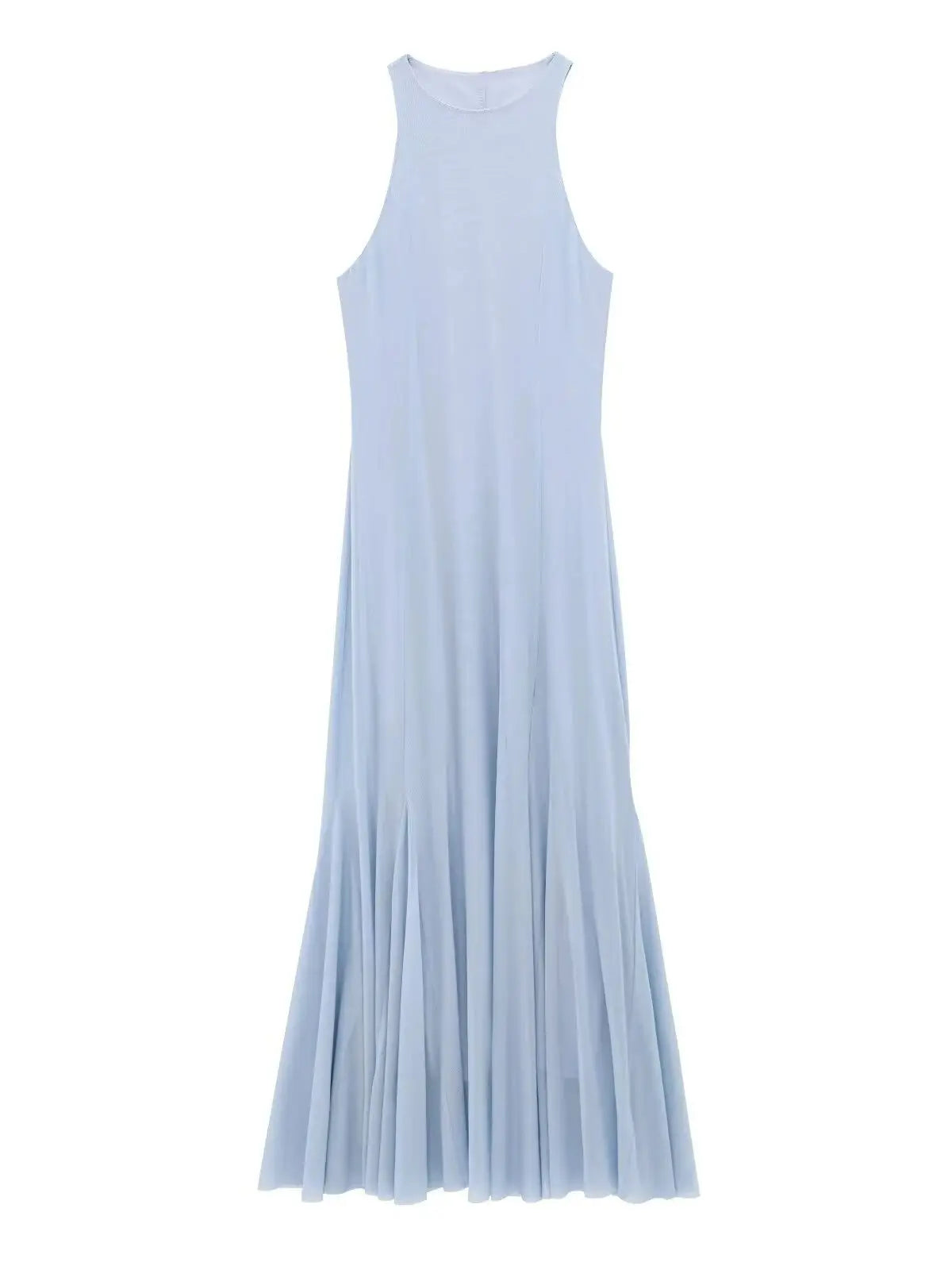 Halter Neck Sleeveless Bodycon Maxi Dress With Side Slit