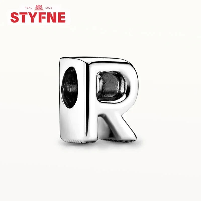 Silver 925 Alphabet Charm Beads A-Z for DIY Jewelry and Bracelet Making Gifts for Women