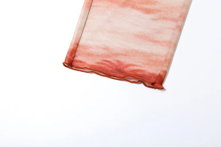 See Through Women 2 Piece Set Sexy Print Crop Top and Leggings Matching Summer Outfit