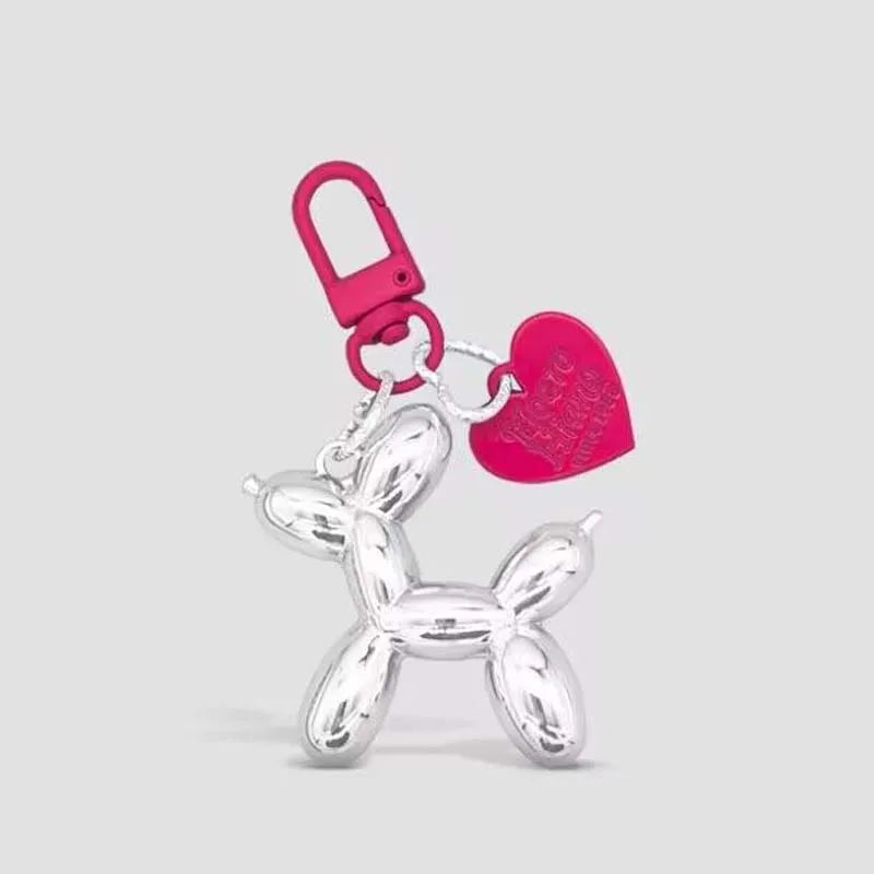 Cute Jelly Balloon Dog Keychain Pendant - Adorable Cartoon Dog Chain Keychain for Unisex Keys