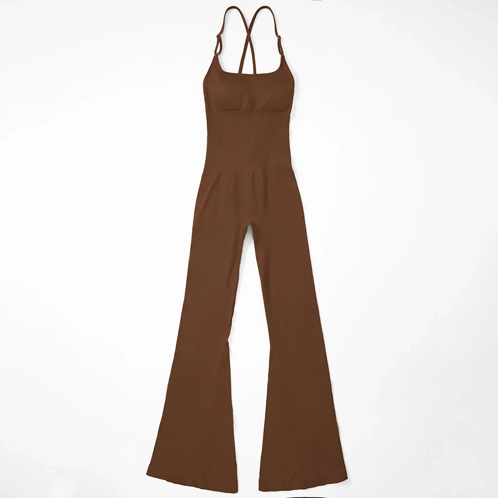 Solid Body-Shaping Sleeveless Skinny Jumpsuit Women Casual Square Collar One Piece Romper Sporty Bodysuit