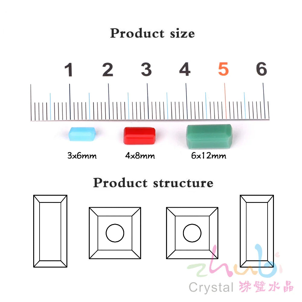 75Pcs 3X6mm Rectangle Crystal Beads for Jewelry Making and DIY Bracelet Accessories