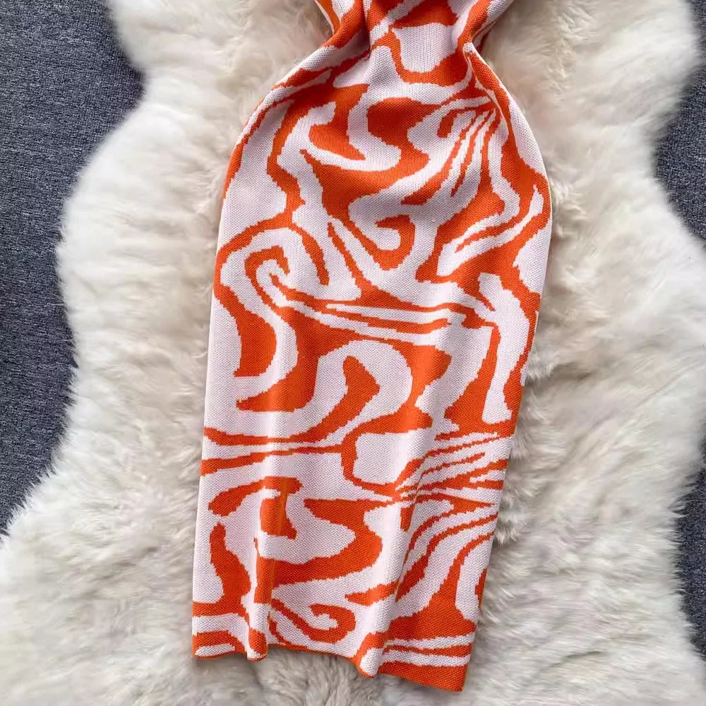 Backless Halter Knit Bodycon Beach Dress For Women Chic