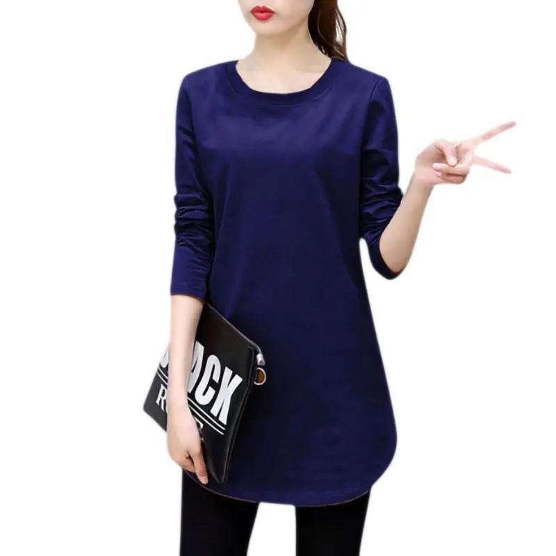 Women Slim Fit Long Sleeve Casual Blouse in Solid Colors