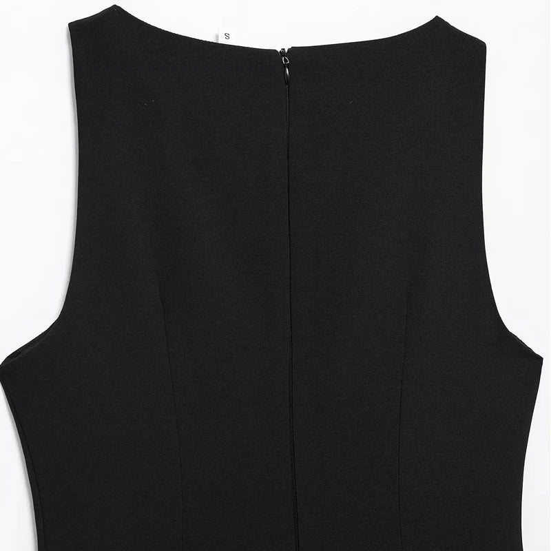 Black Feathered Bodycon Dress For Women Sleeveless Mini