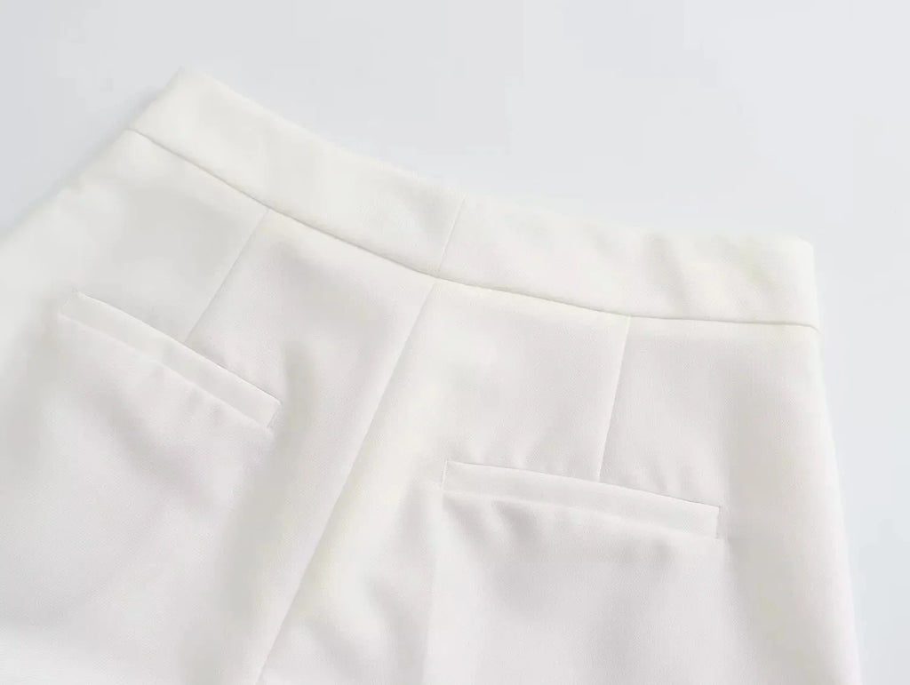 Casual Solid Color V Neck Sleeveless Single Breasted Vest With Elegant Mid Waist Wide Leg Pants Set