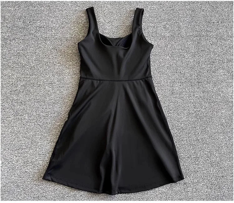 Women Tennis Dress With Built In Chest Pads One Piece Skort