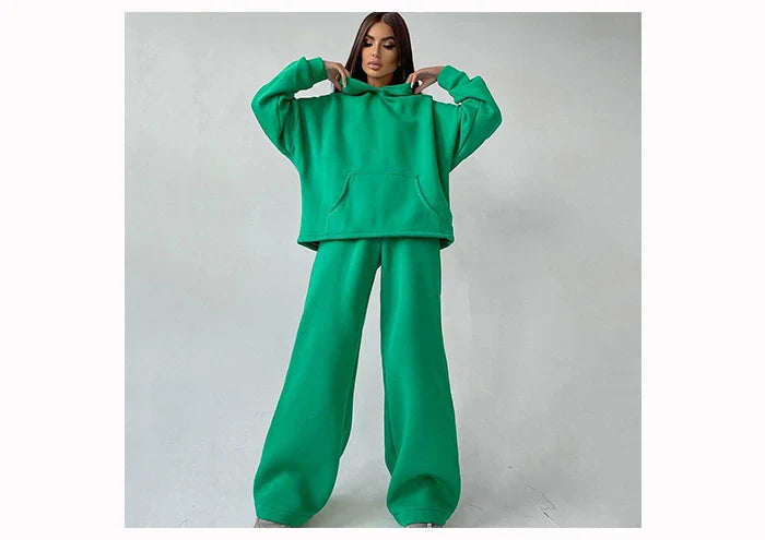 Women Oversized Tracksuit Set with Hoodie and Sweatpants Comfortable Two Piece Outfit