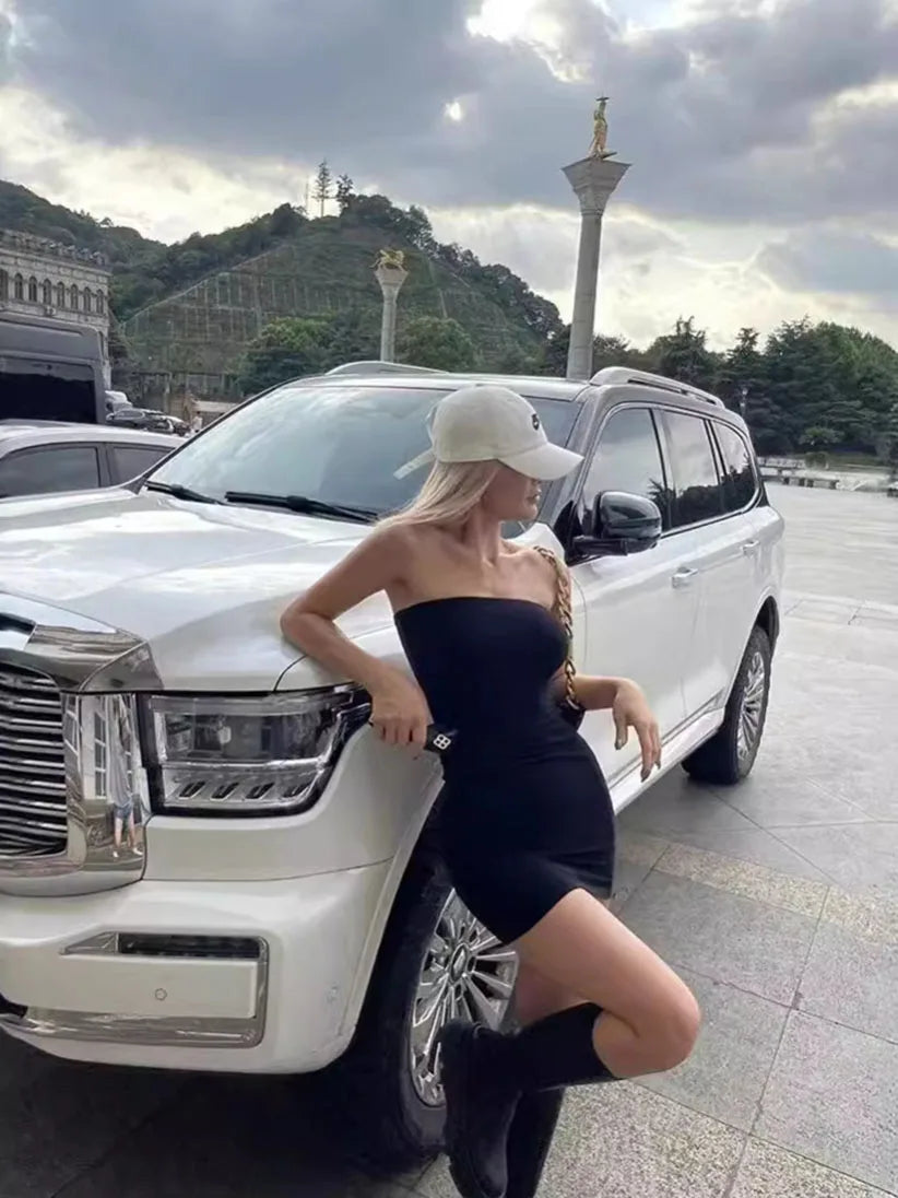 Strapless Bodycon Dress For Women Hip Hugger Silhouette