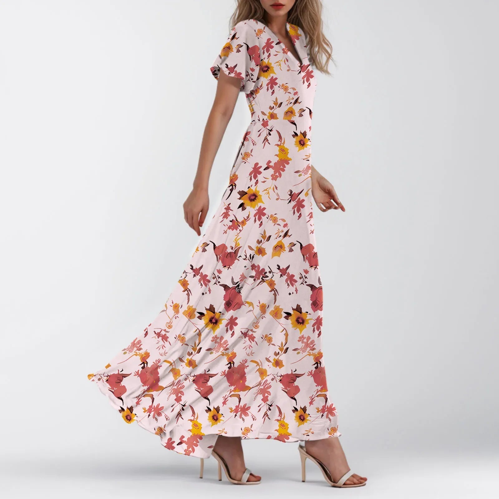 Floral Chiffon Maxi Dress for Summer Wedding Guest Chic
