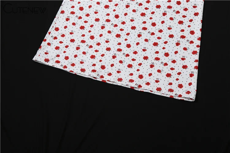 Rose Print Maxi Dress for Women Summer Bodycon Style