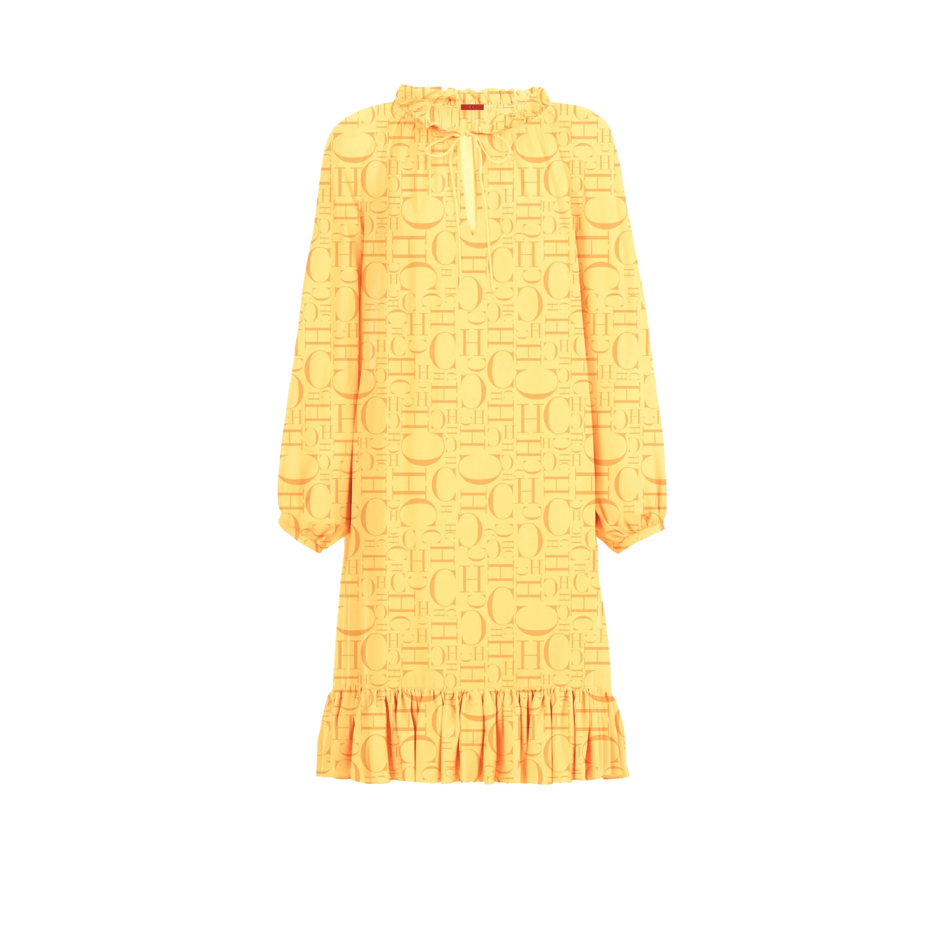 Women's Round Neck Print Dress Loose Casual Long Sleeve