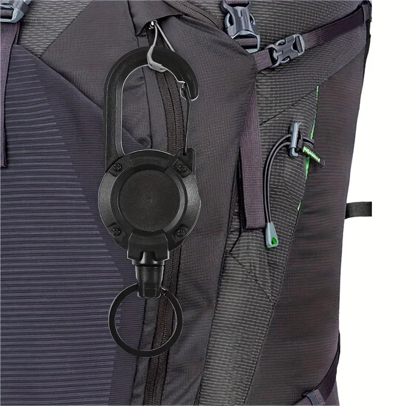 Extendable Retractable Keychain Badge Reels with Heavy Duty Clip and Carabiner for Outdoor Use