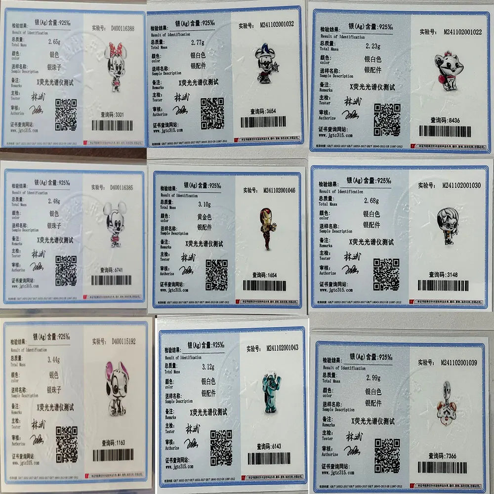 925 Sterling Silver Disney Pendant Beads for DIY Bracelets Perfect Women's Fashion Gift