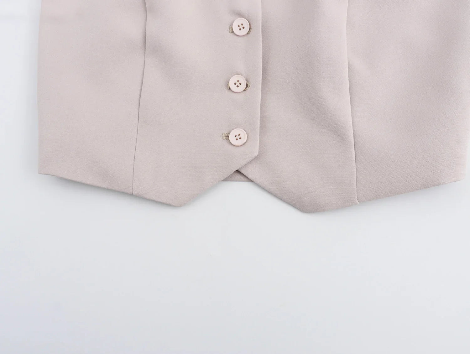 Women Fashion Solid Vest Pant Suit Set with Single Breasted Halter Cropped Top and High Waist Patchwork Trousers for Office Wear