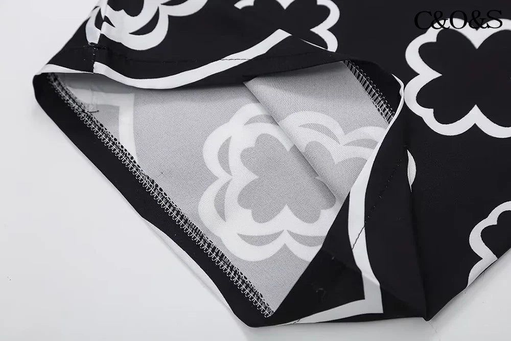 Floral Print Long Sleeve Shirt and High Waisted Trousers Fashion Set