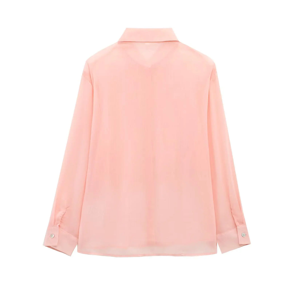 Women's Casual Simple Shirt with Raised Front Design for Stylish Spring Vibes and Effortless Elegance