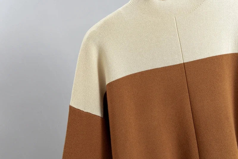 Women's 2 Piece Thick Turtleneck Sweater and Pants Set for Autumn and Winter Fashion Outfit