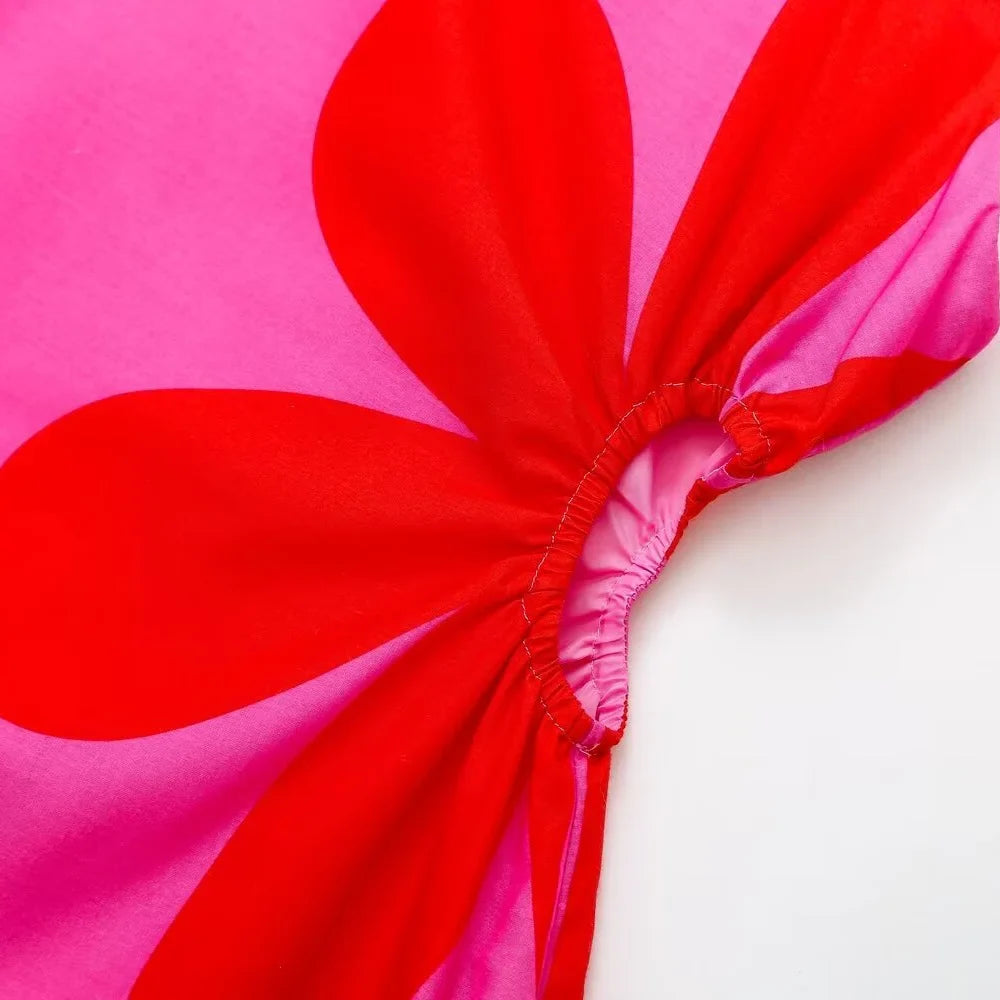 Women's Sleeveless Wrap Dress Printed Slim Fit Casual