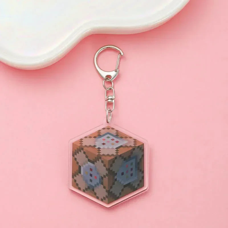 Diamond Sword Keychain with Enchanted Golden Apple and Pickaxe Model Toys for Gamers and Collectors